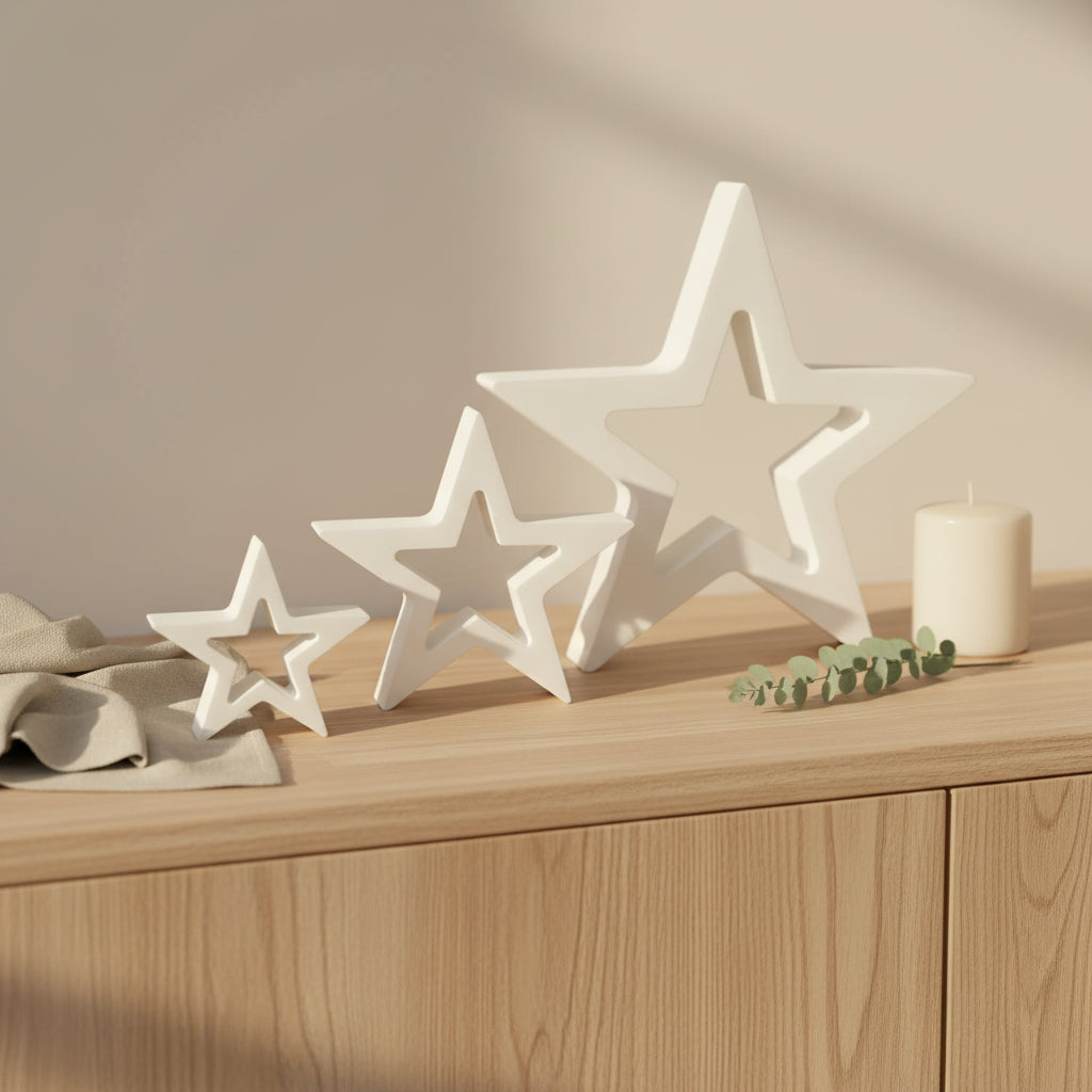 3 star ornaments