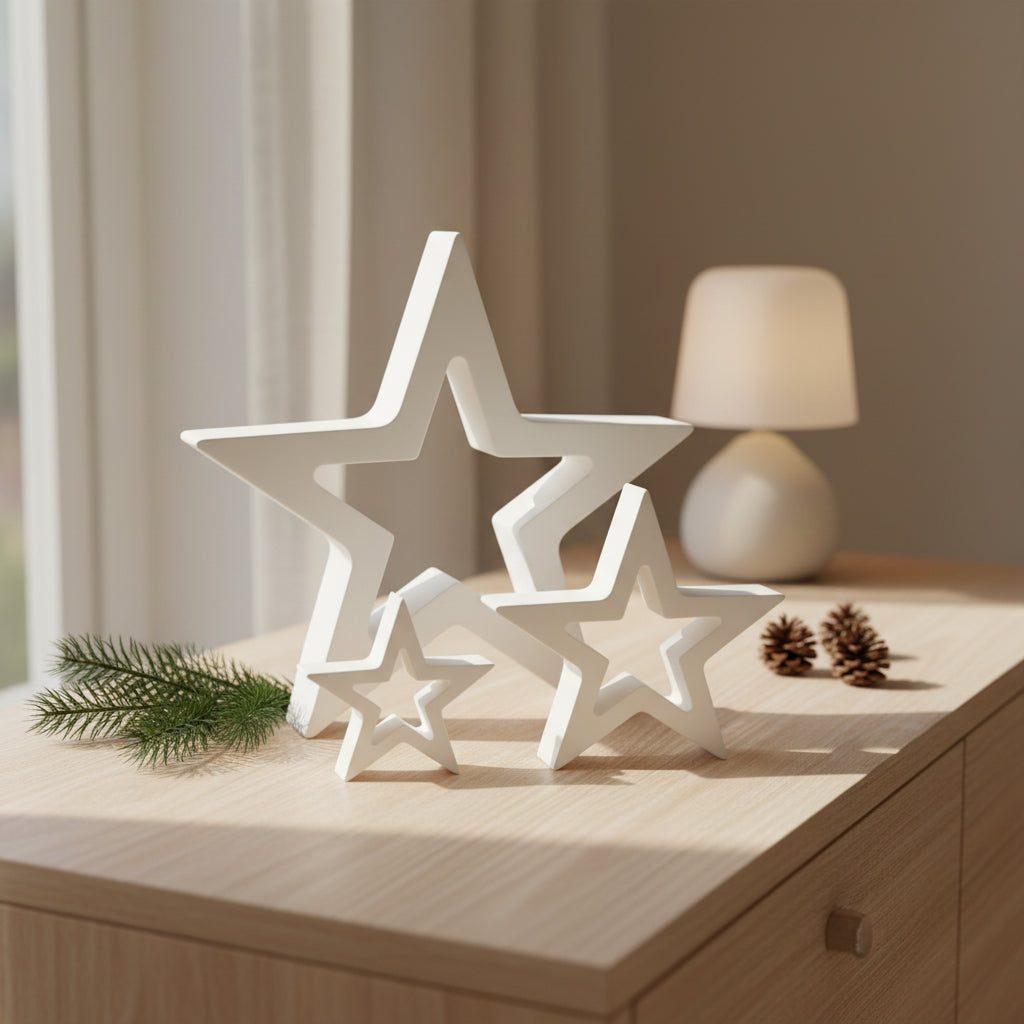 3 star ornaments