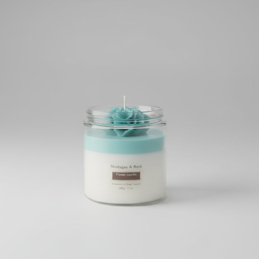 Glass jar flower candles