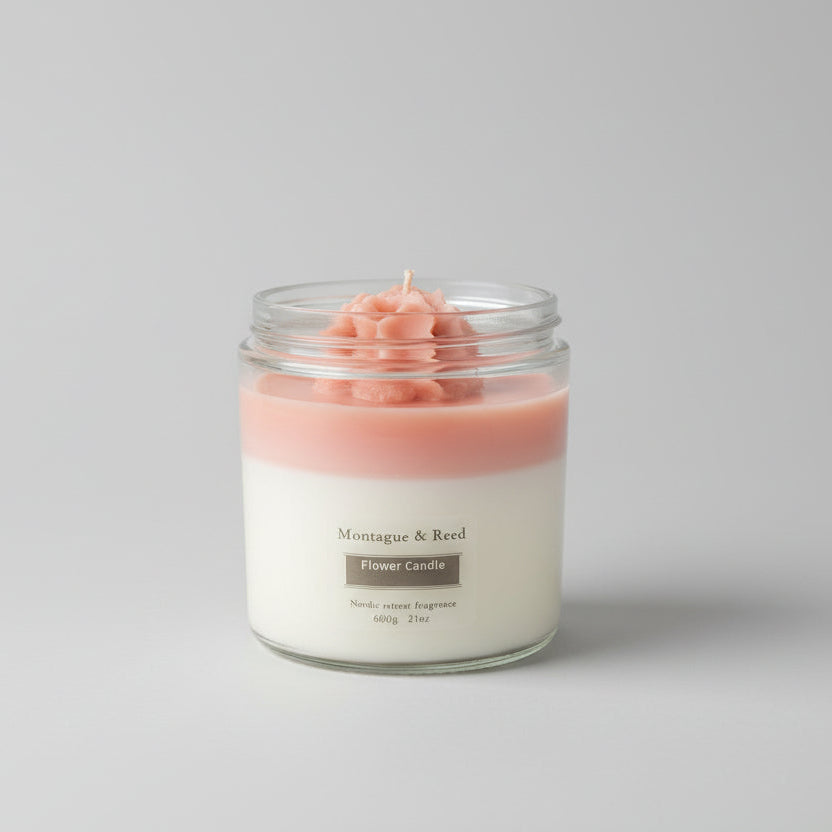 Glass jar flower candles