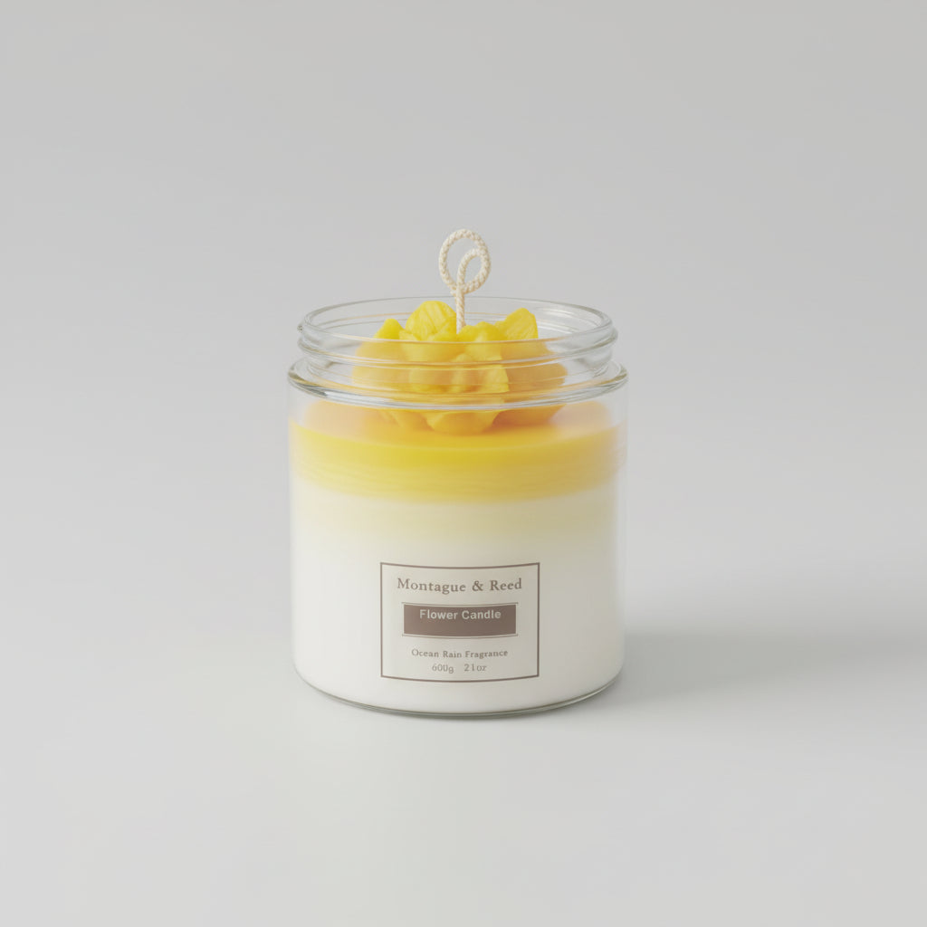 Glass jar flower candles