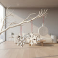 set of three ceramic Christmas ornaments