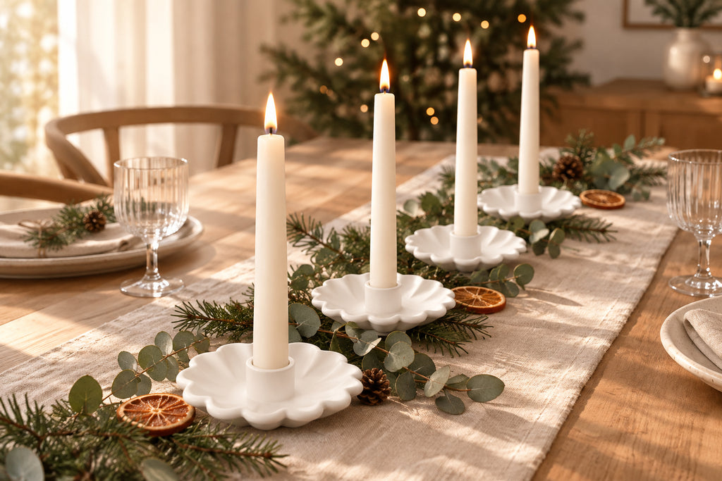 Scalloped candle holder